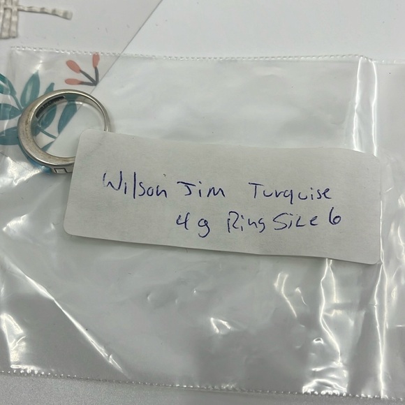 Authentic Southwest WJ Wilson Jim Navajo Sleeping Beauty Turquoise Size 6 Ring - Picture 5 of 12